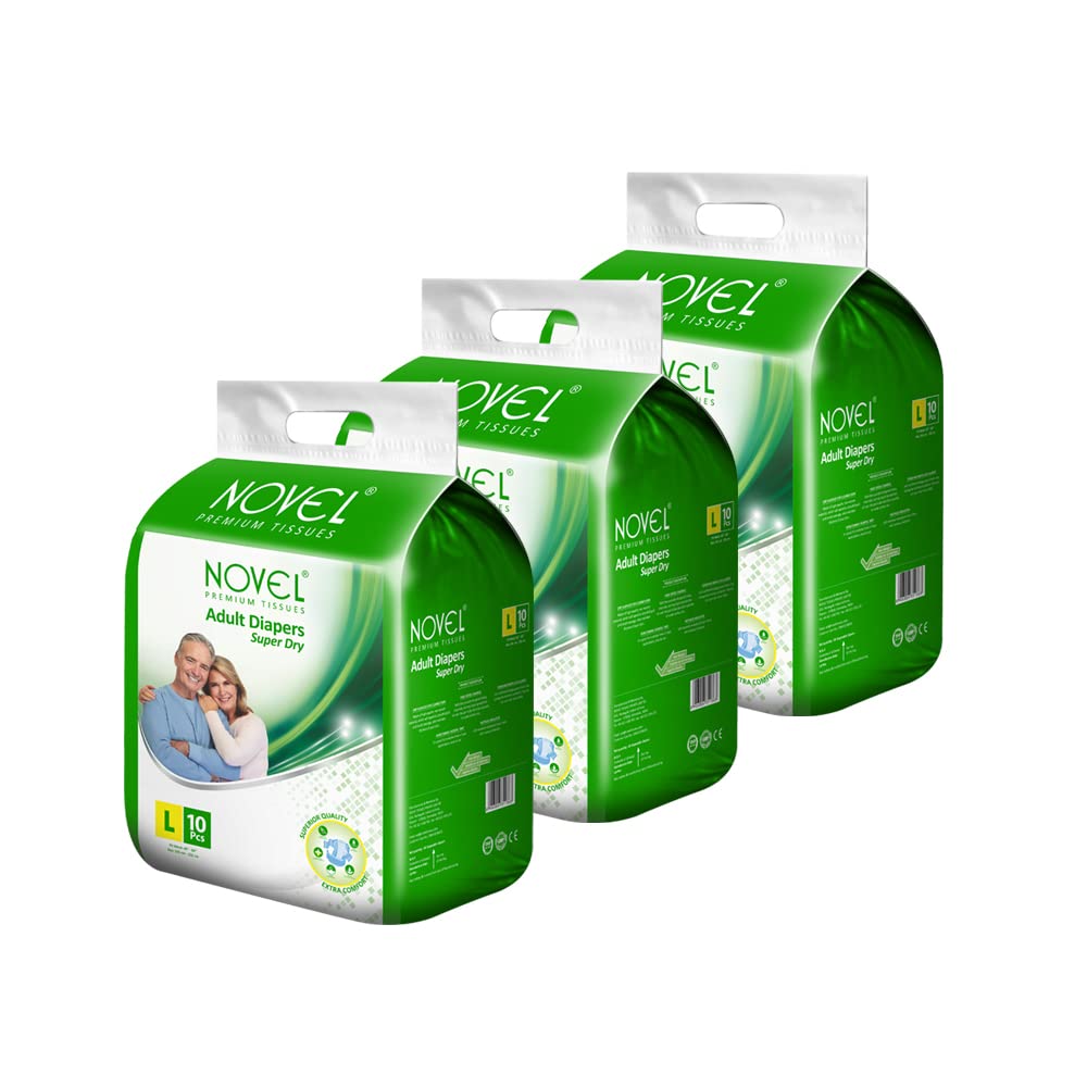 Novel with Extra Comfort Adult Diapers Tape Style - Large Waist Size : 40” – 60”; 101cm-152cm Pack of 3 (30 pieces) (B08W1Q2MFY) Amazon Price History, Amazon Price Tracker