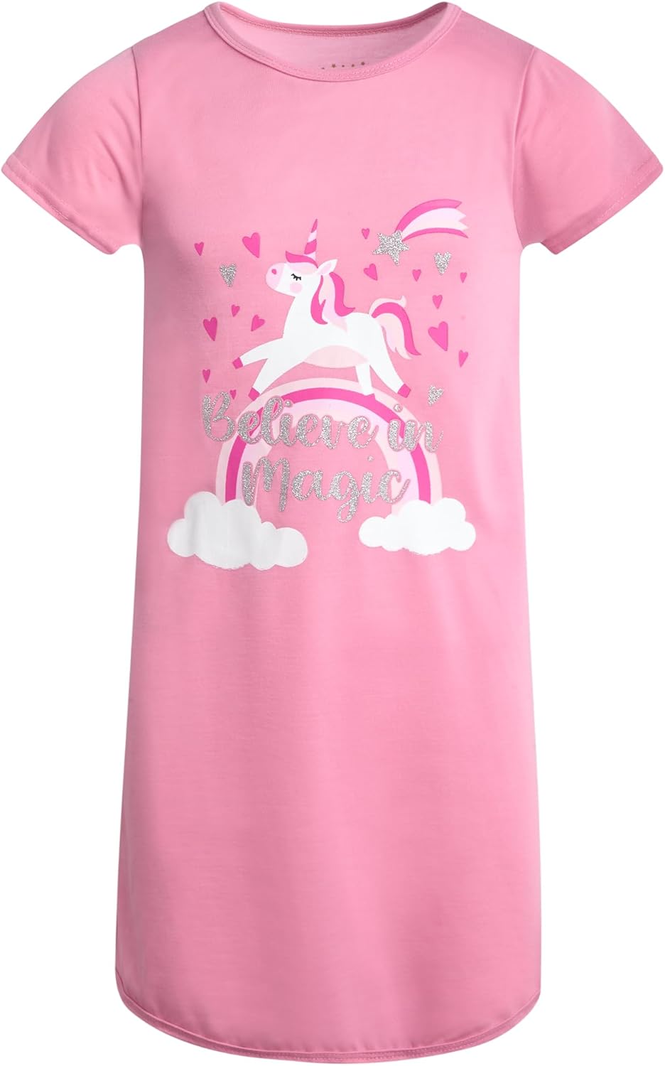 Sweet & Sassy Girls Nightgowns - 4 Pack Short Sleeve Night Gown Sleepwear Pajama Dress for Kids (Size: 4-14) - Image 4