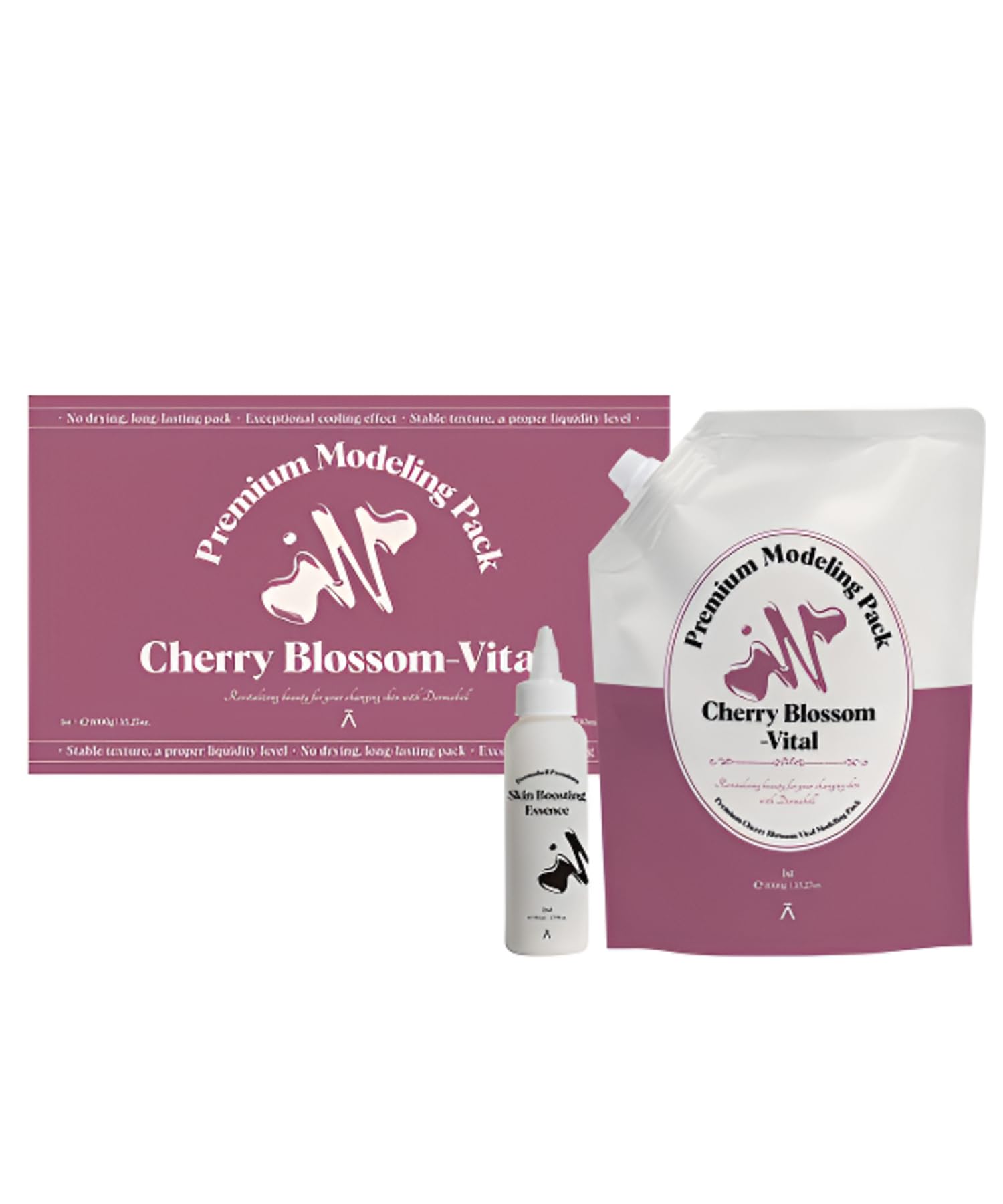 Dermabell Premium Cherry Blossom-Vital Modeling Pack - Hydrating & Cooling Gel Mask | Cherry Blossom & Sea Buckthorn for Refreshed, Radiant Skin | No Water Needed, Cooling Effect | 1000g + 110ml