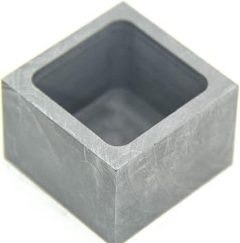 Graphite Ingot Mold, Melting Casting Mould, Silver Ingot, for Gold Silver Aluminum Copper Brass Zinc Plumbum and Alloy Metals,50x50x35mm-800g Gold; 400g Silver