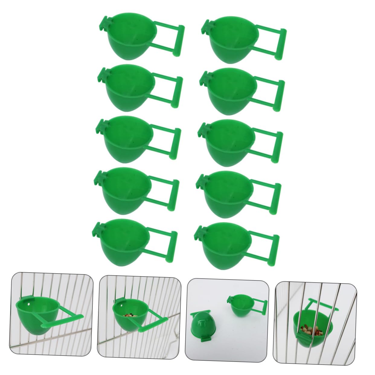 POPETPOP 40piezas Comederos para Pájaros De Plástico Tazones De Alimentación para Jaulas Accesorios para Alimentación De Aves Fáciles De Instalar y Limpiar De Unidades