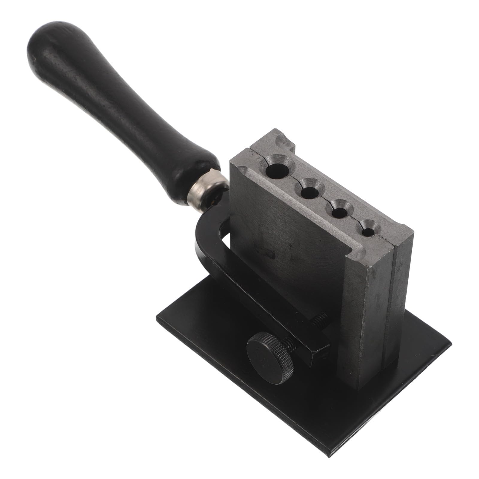 Baluue Metallbarrenform mit Holzgriff Schwarz Eisen 4 Lochgrößen Tiefe Rille zum Schmelzen und Raffinieren von Messing und Aluminium für Küche