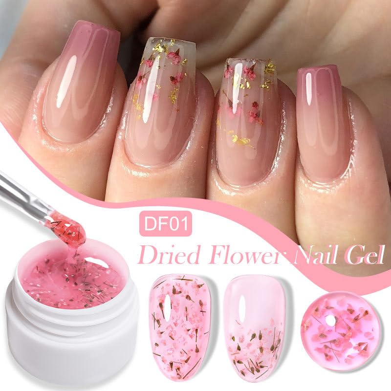 Set 4 esmaltes gel 5ml flores secas natural azul miniatura 2