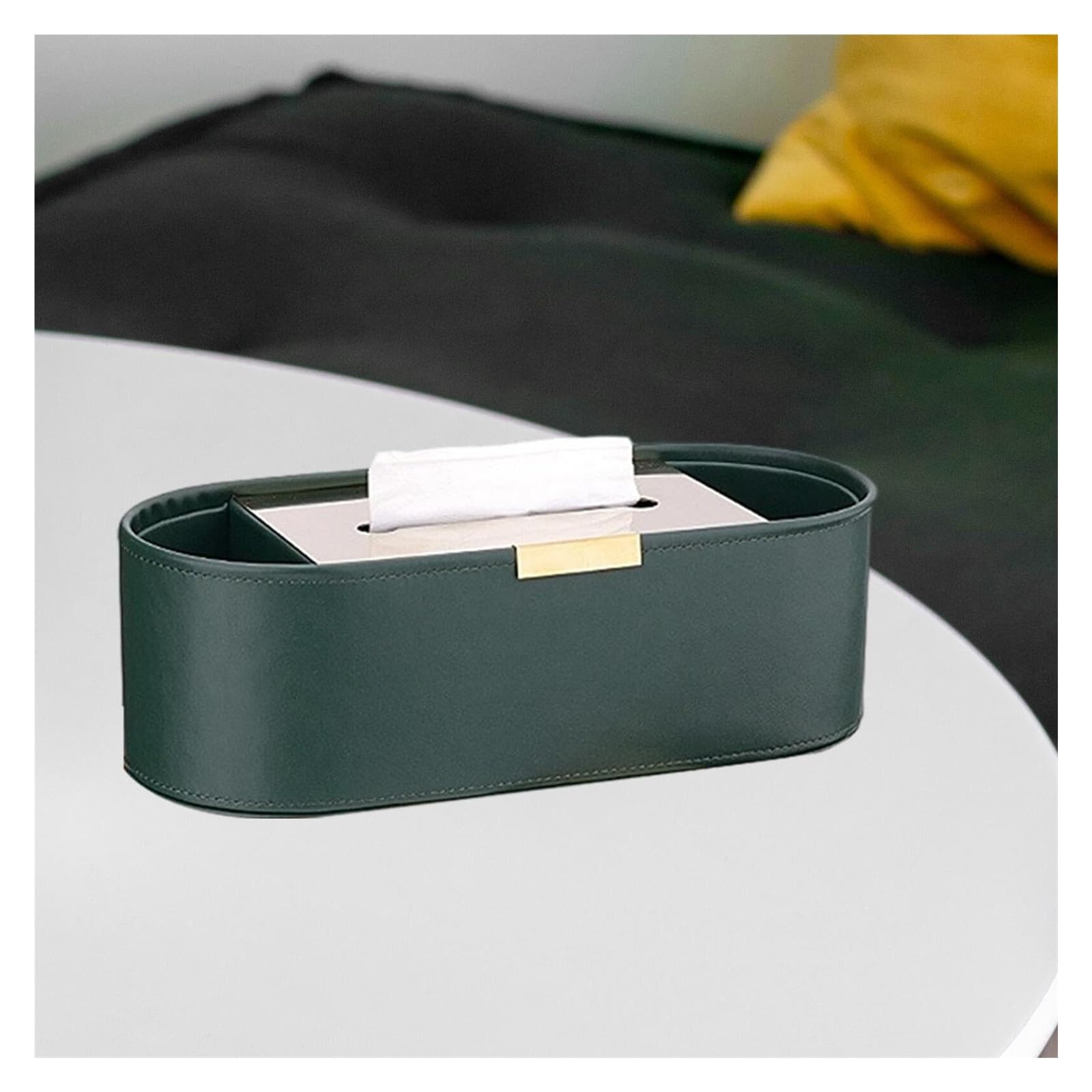 Caja dispensadora de pañuelos Servilleteros modernos decorativos for el hogar con soportes de papel tisú Imprescindibles para el apartamento(Green)