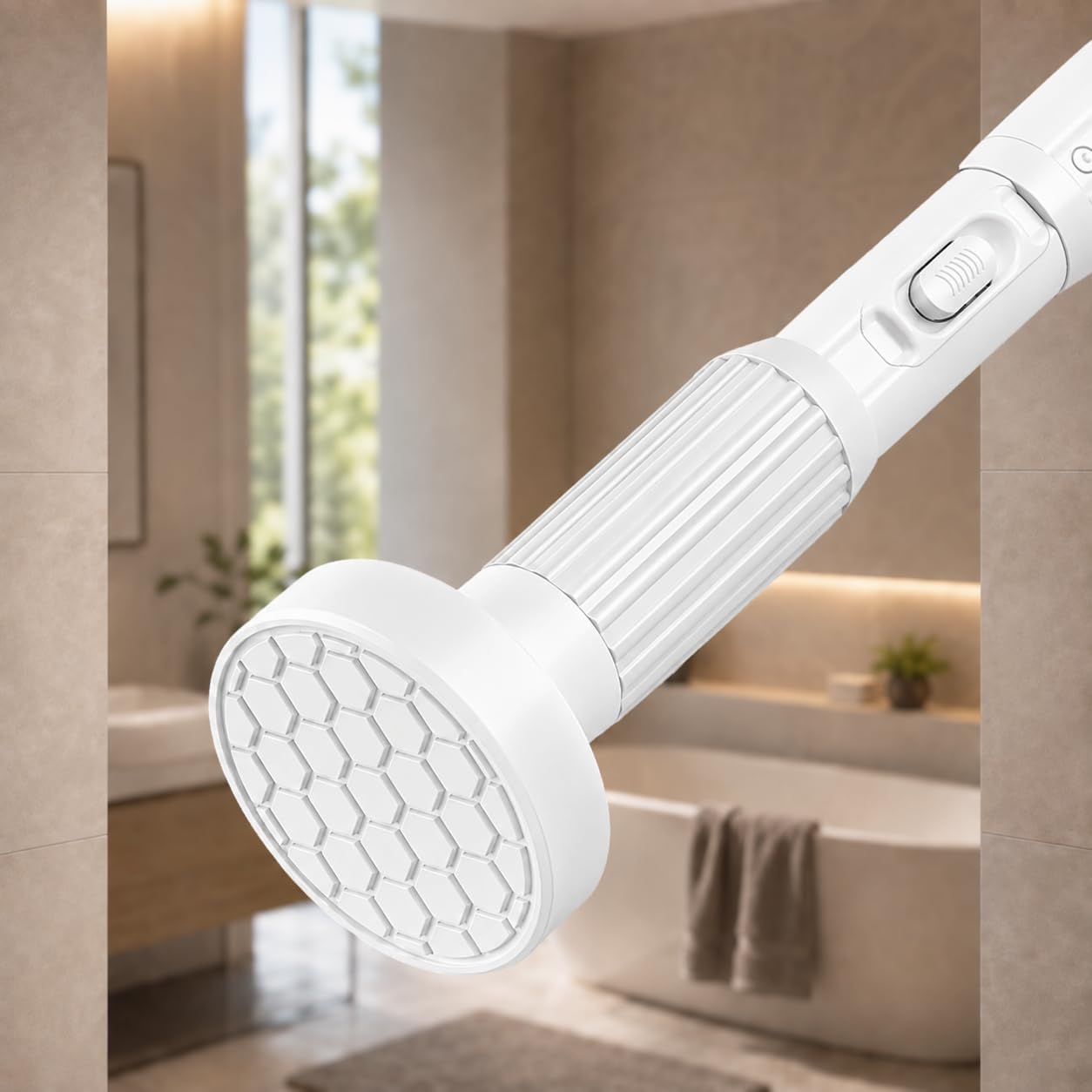 AIZESI 21-79 Inch One‑Touch Lock No Drill Tension Shower Curtain Rod, White