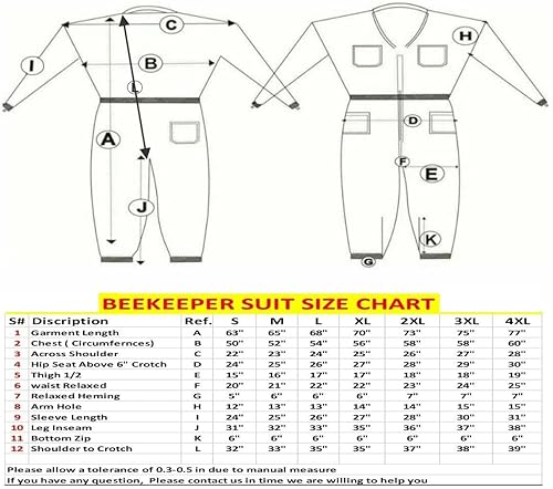 Miniatura 3 de MS Traje de abeja de 3 capas ventilado con un par de guantes, traje de apicultura con velo de esgrima (XXXL, caqui), Caqui