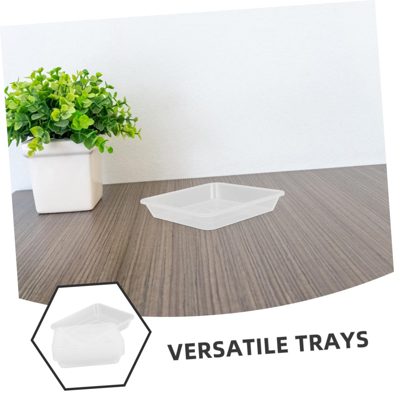 Happyyami Plato para Maceta Cuadrado 8 Unidades PP Base Gruesa | Antifugas y Fácil Limpieza, para Interior y Exterior, Acabado Simple y Elegante