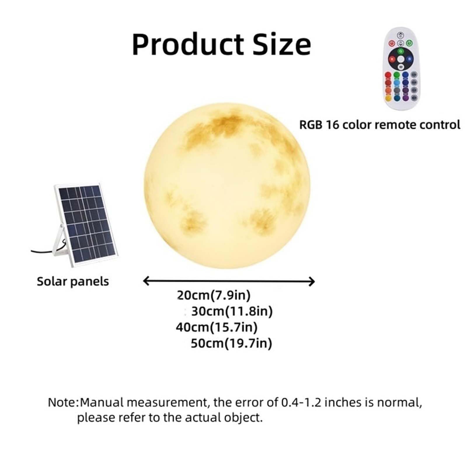 Lampy Led Orb, Wtykowa Lampa Podłogowa W Kształcie Księżyca, Dekoracyjne Oświetlenie Ogrodowe W Kształcie Kuli, Wodoodporne Kule Świetlne Ip65, Nowoczesne Minimalistyczne Oświetlenie Zew 30cm(11.8in)