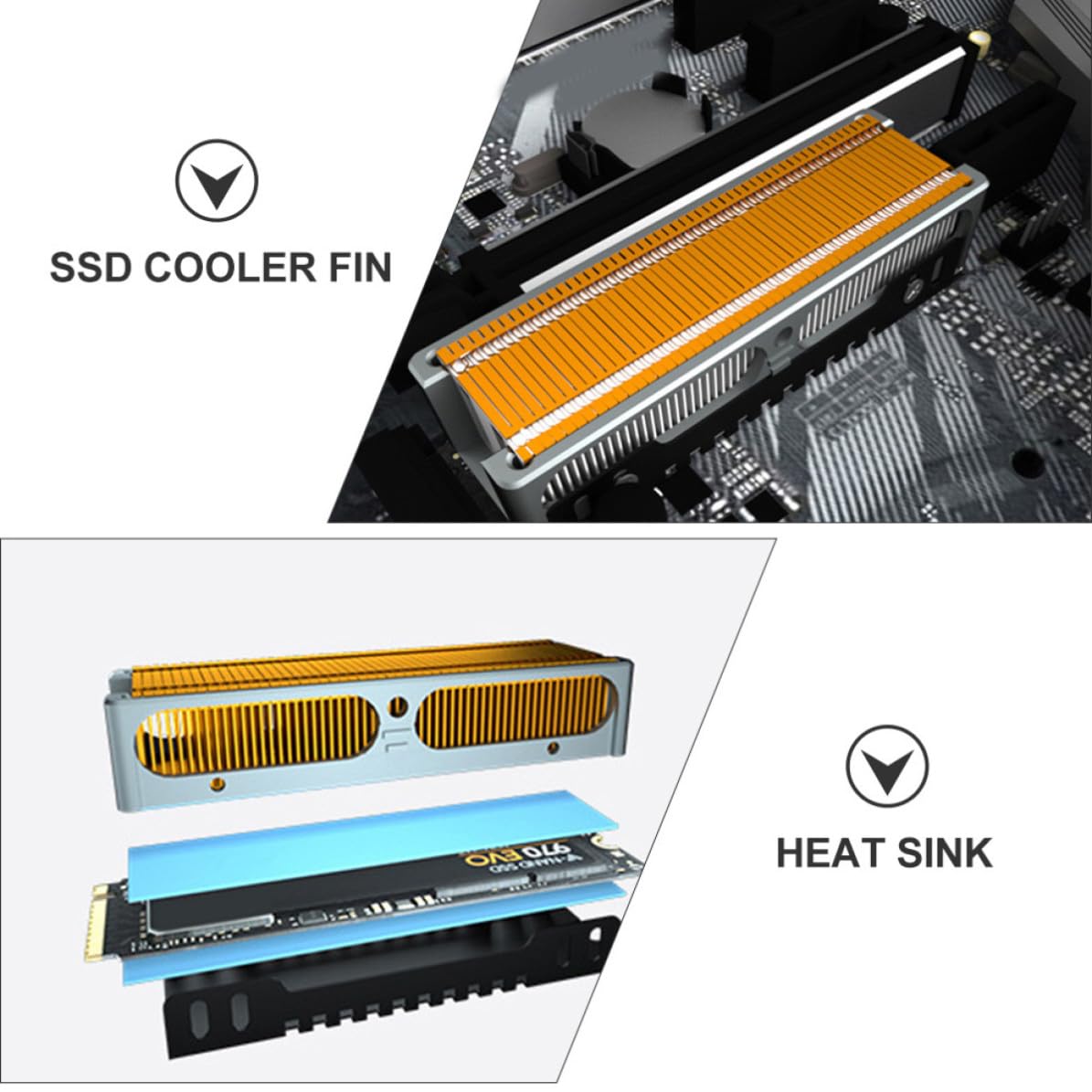 Albronze SSD Kühlkörper für M. 2 Solid State Drive, Gold
