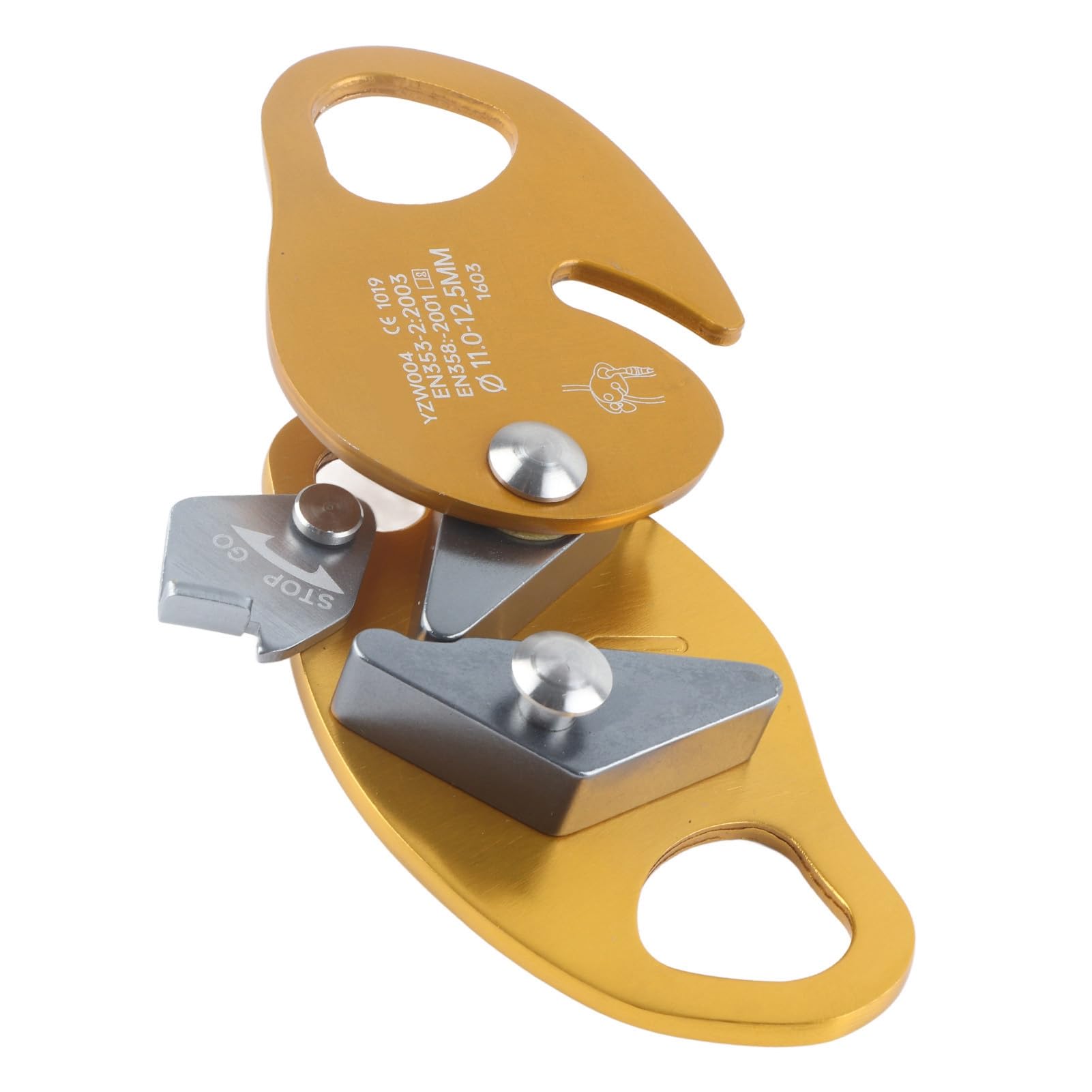 Mountaineering Climbing Tools Clamp Grab Climbing Descender Working Aloft For Fire Rappel System 11 12.5Mm Rope Selfbraking Rope Descender