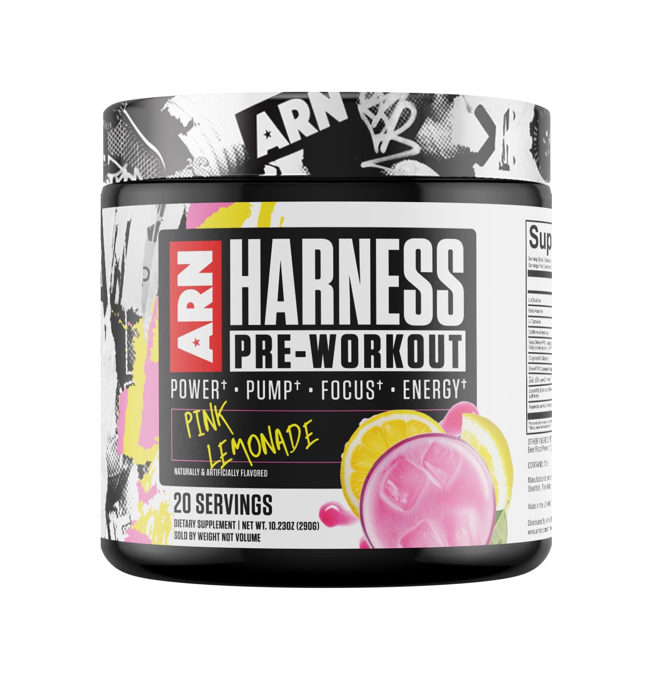 Arms Race NutritionARN Harness Pre-Workout Supplement - Pink Lemonader, Energy, Focus, Pump Boost, 20 Servings - Featuring VasoDrive-AP, ElevATP, Cognizin, and zumXR for Enhanced Performance