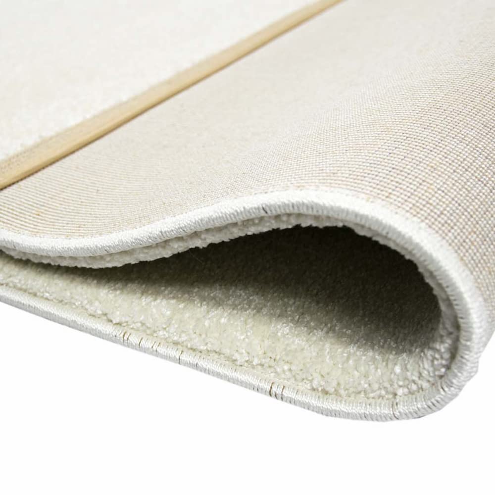 Nowoczesny designerski dywan do salonu w jednolitym wzornictwie w kolorze kremowym 160 x 230 cm