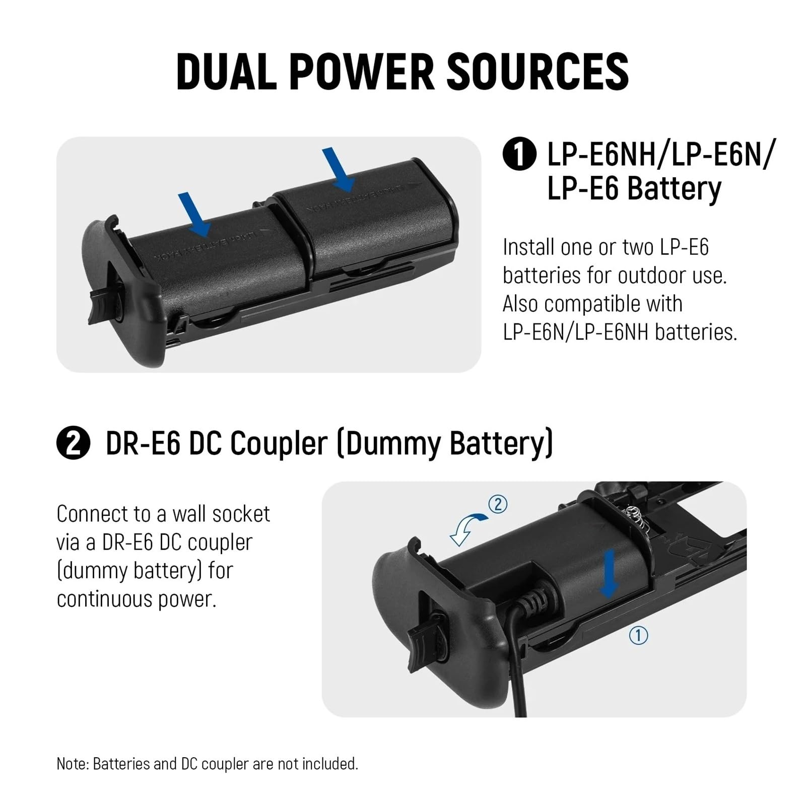 Compatibile con Canon R5 R6 R5C Impugnatura porta batteria BG-R10