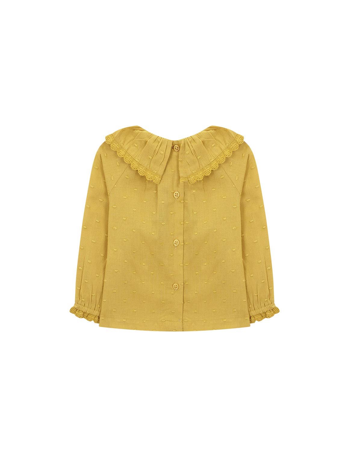 Gocco Camisa Cuello Volante Blusa, Bebé-Niñas, Amarillo (Mostaza Yf), 86 (Tamaño del Fabricante:12/18)