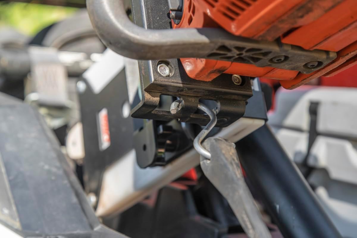 Razorback Offroad UTV Aluminum Mount Bracket | Secure UTV Chainsaw Mount with Ultra High-Density Plastic Holster | Lockabke Aluminum Exoskeleton | Made in USA