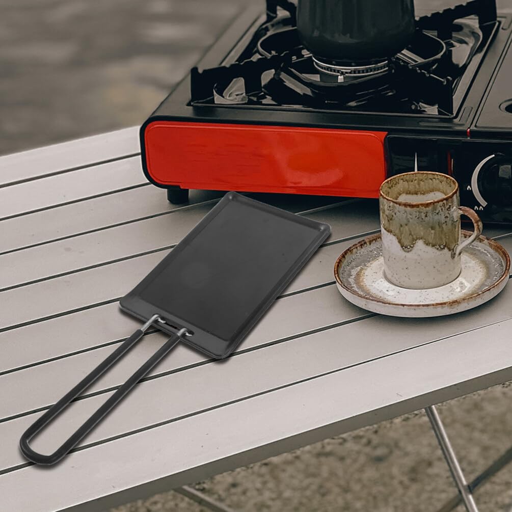 BESPORTBLE Portable Picnic Bbq Tray Single Baking Pan Stainless Steel Skillet Griddle Pan for Grill