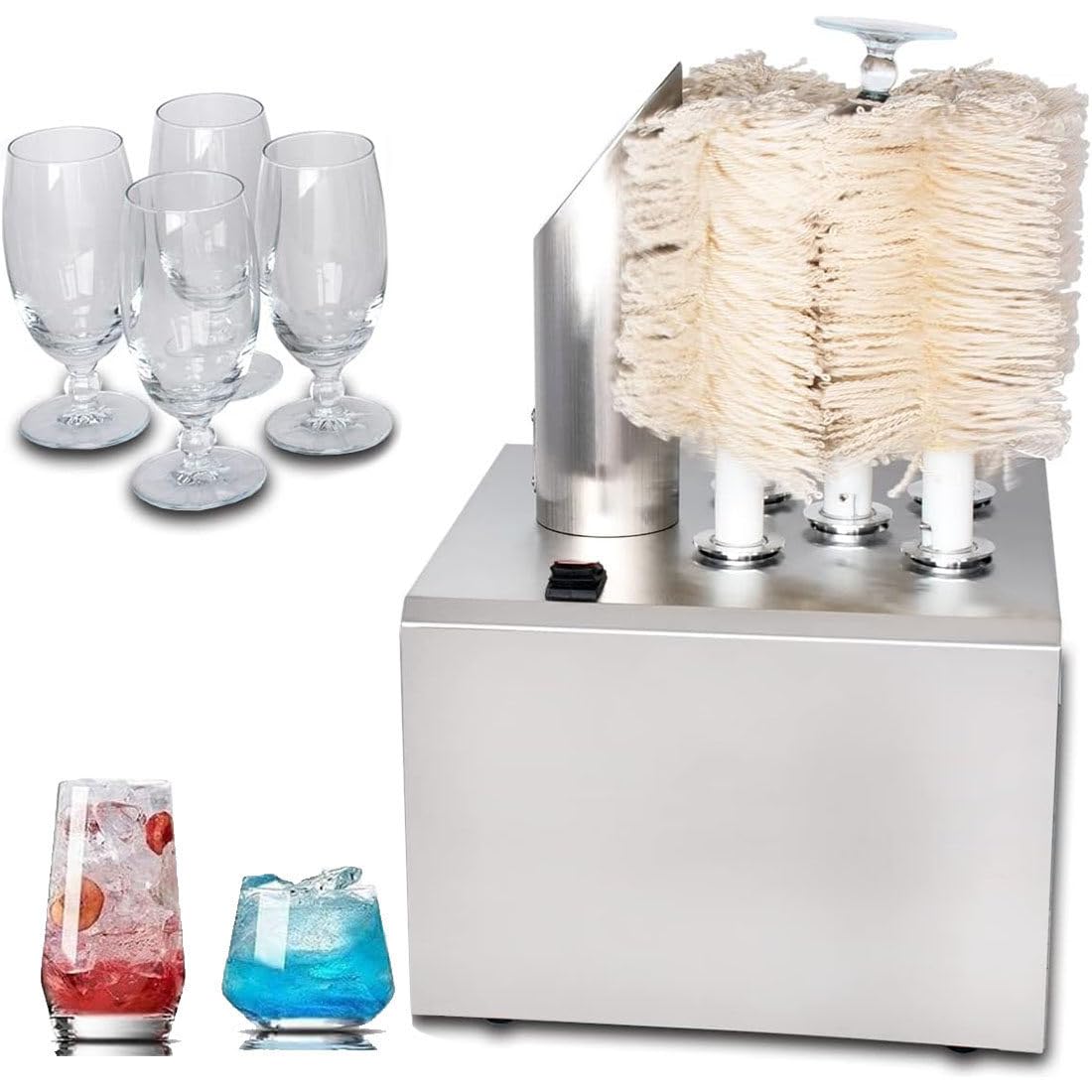 Polisseuse à verre, polissage rapide en 5 à 10 secondes, brosses en microfibre amovibles et lavables en machine, pour bars, restaurants et mariages