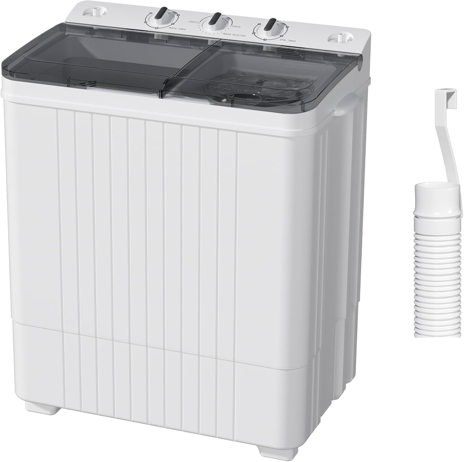 Incbruce Lavadora portátil, combo de capacidad de 28 libras (lavadora de 18 libras + centrifugador de 10 libras), tina doble compacta para el hogar, apartamento, campamento de caravana, fácil