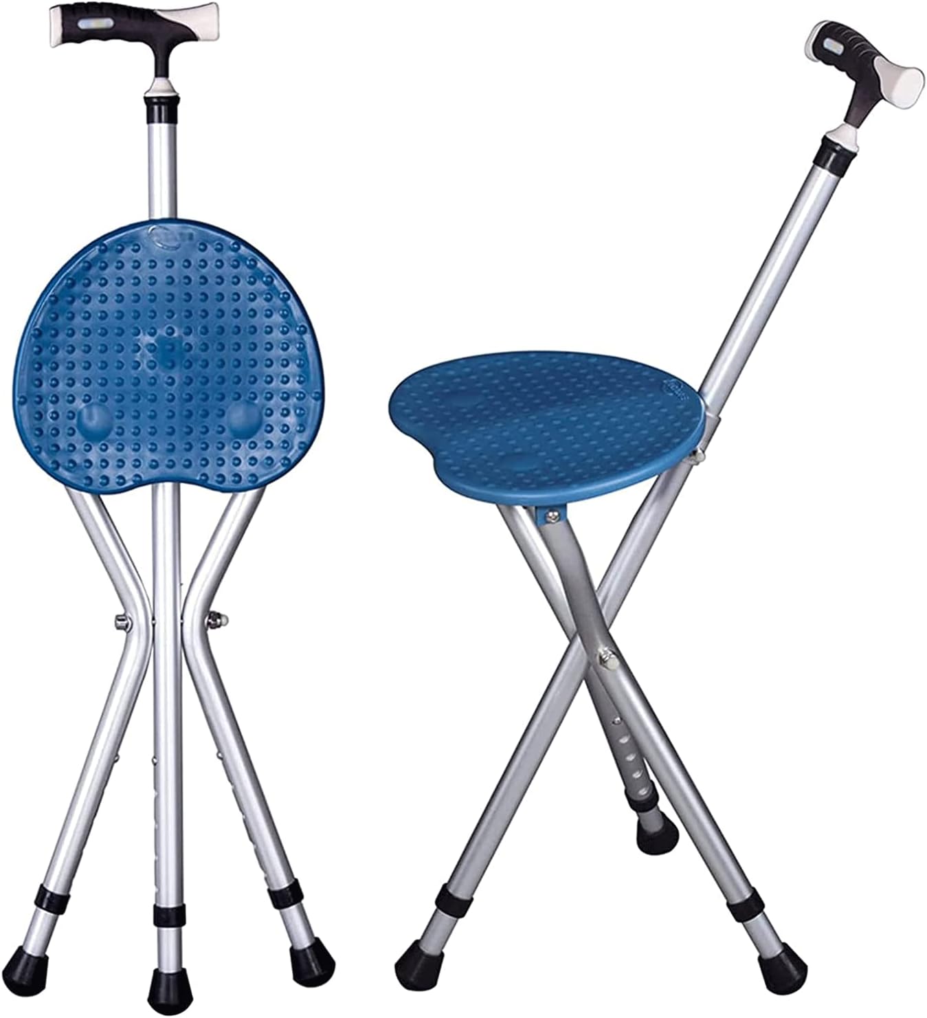 PAASHE Walking Crutches Portable Non-Slip Seat Walking Sticks Aluminum Tripod Elderly Bearing 100kg Walking Cane Folding Canes Chair