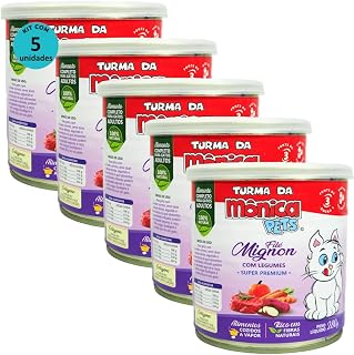 Ração Úmida Turma da Mônica Pets Filé Mignon com Legumes 280g Gatos Adultos Kit 5 un