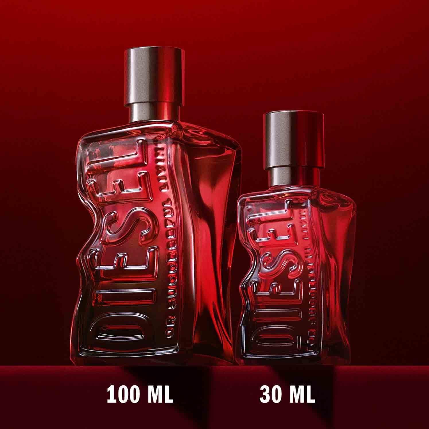 Diesel D Red Le Parfum Uomo, Profumo Uomo Intenso e Speziato, Fragranza Fruttata e Cuoiata, Note di Pompelmo Rosso, Zafferano e Cuoio, A Lunga Durata, Profumo di Lusso per Uomo