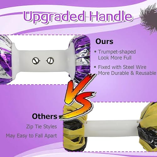 Miniatura 3 de Lovecheer 2 pompones profesionales de animadora con mango de bastón (sin cierre de cremallera) para espíritus deportivos, niñas, adultos, actuación,