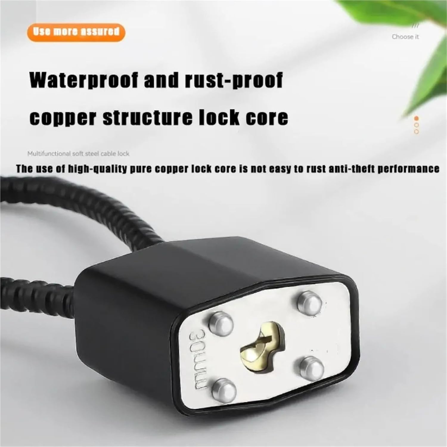 Portable Multifunctional Cable Lock Soft Flexible Padlock Equipped with Keys Rust-Proof Suitcase Lock File Cabinet 1Pcs(Red-38cm)