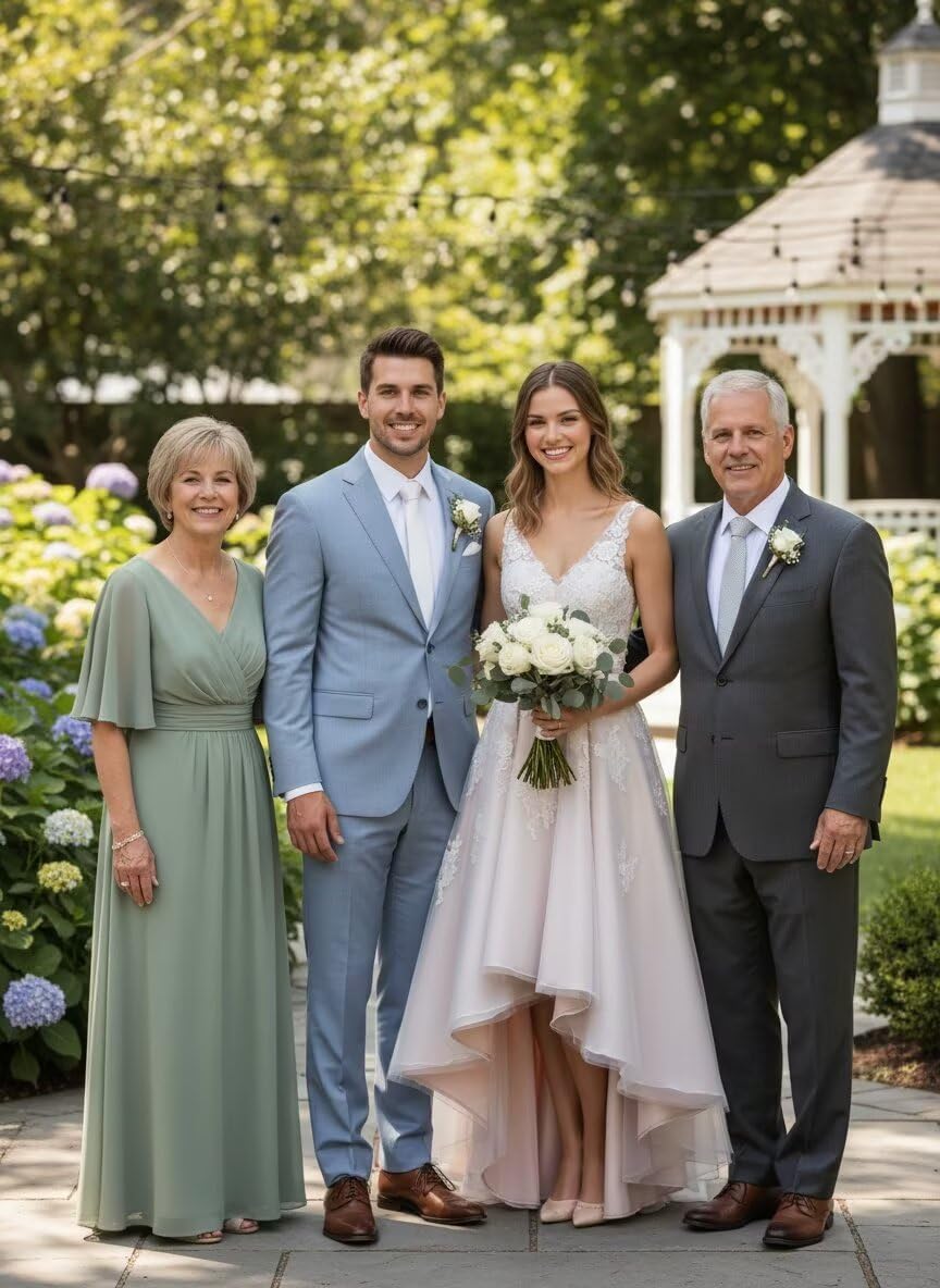 Robe de mariée midi en tulle pour mariée - Longueur du thé - Style bohème - Dentelle - Avec manches - Pour femme