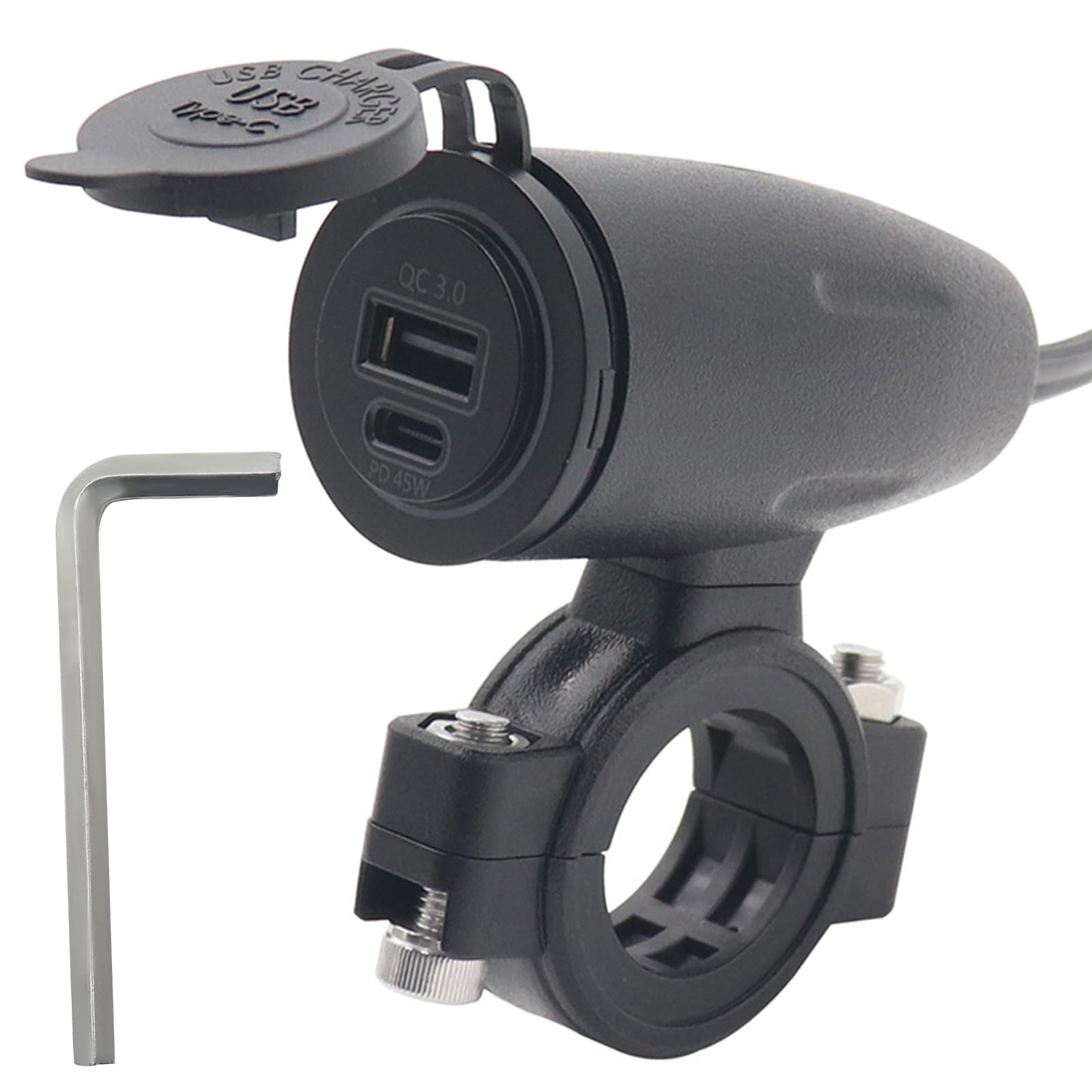 YOGOTEU 12V 24V Car Socket 45W USB C & 18W QC3.0 USB Power Outlet USB Outlet for Motorcycle Truck Boats