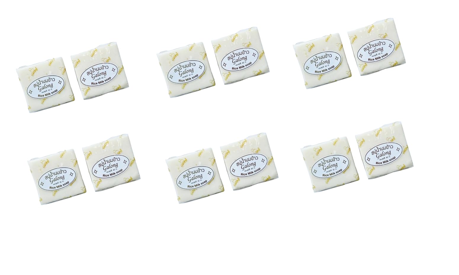 queenkong, galong rice milk soap - pack of 12 - thailand - soap for girls | boys
