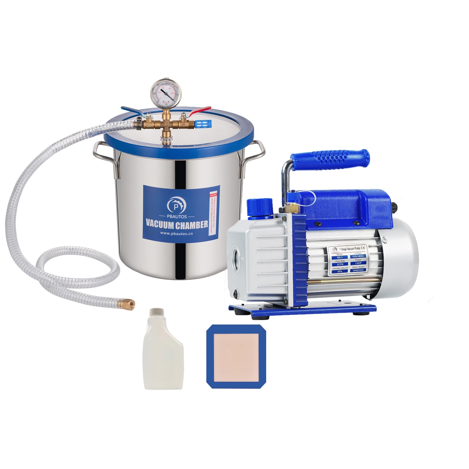 Buy 3 Gallon Vacuum Chamber with Pump, Stainless Steel Vacuum Chamber