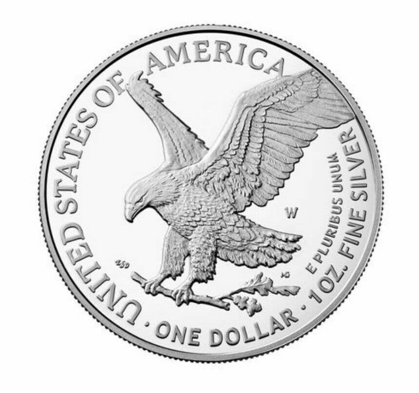 2021 W Silver Eagle Proof Type 2 With Box and COA 21EAN $1 US Mint Proof