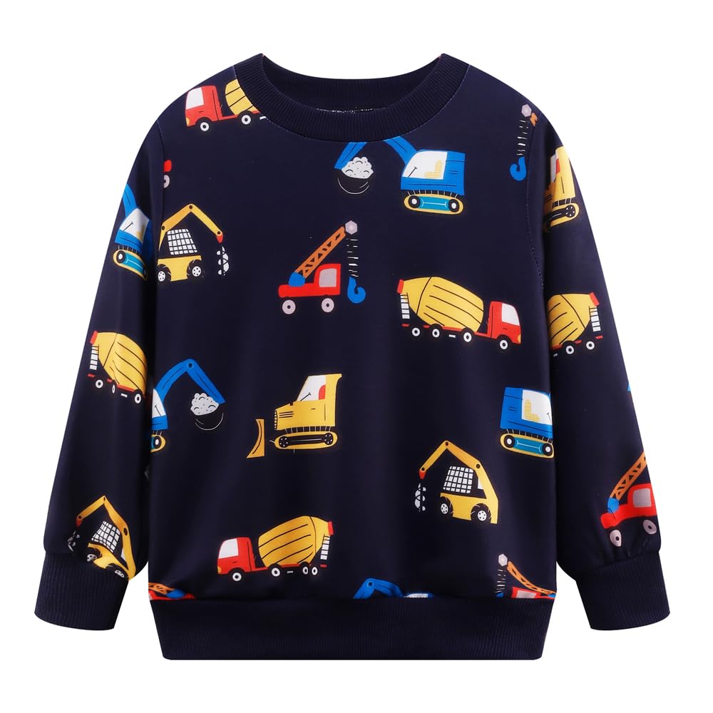 Popshion Toddler Boys Sweatshirt Cotton Lightweight Kids Winter Warm Sweater Crewneck Pullover Tops