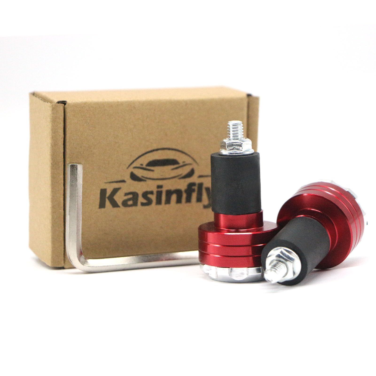 Amazon | Kasinfly バイク ハンドルバーエンド アルミ製 バイク用