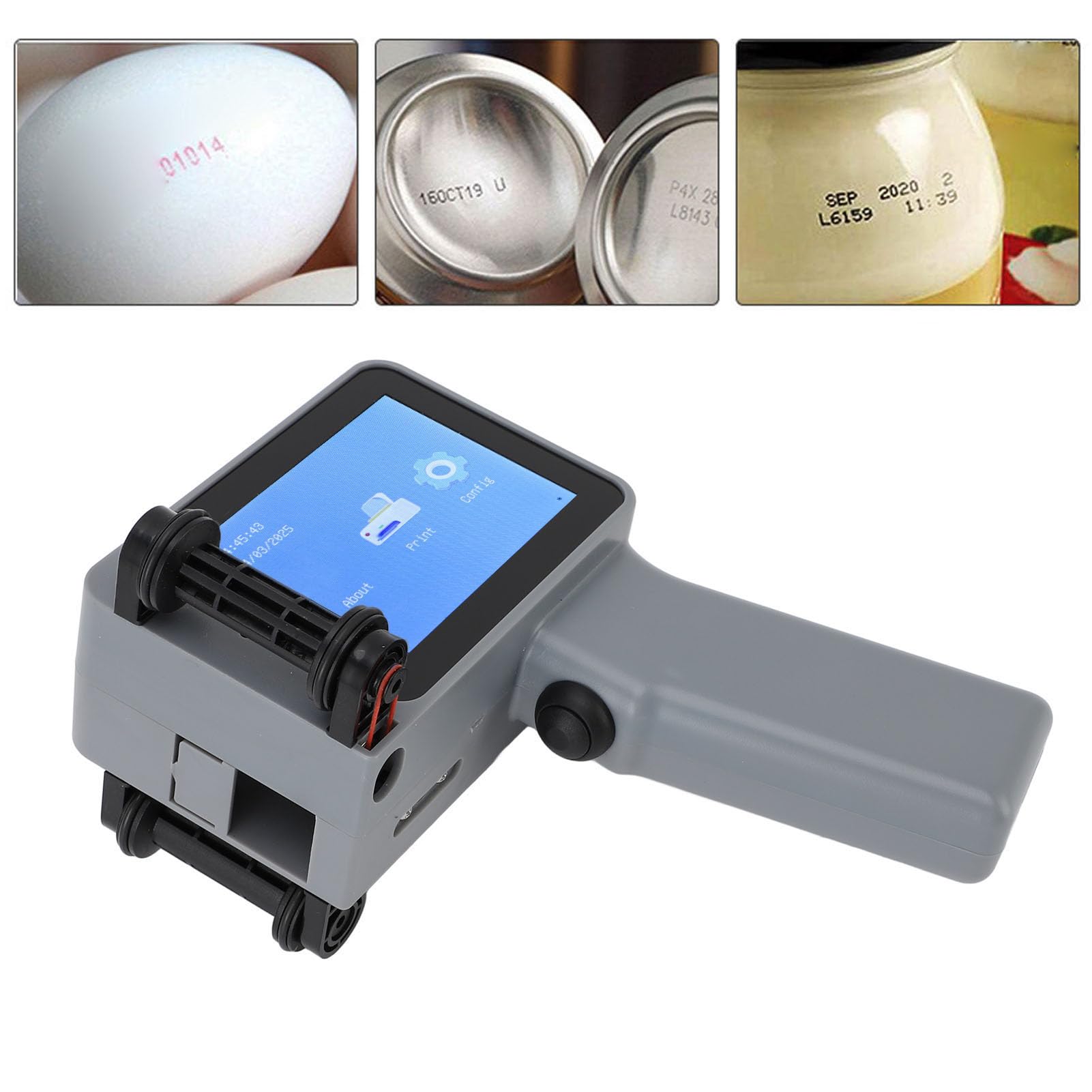 FTVOGUE Mini Impresora de Tinta Impresora Handheld Inkjet Pistón Portable HD LED 4.3 Pulgadas Táctil para Código de Barras