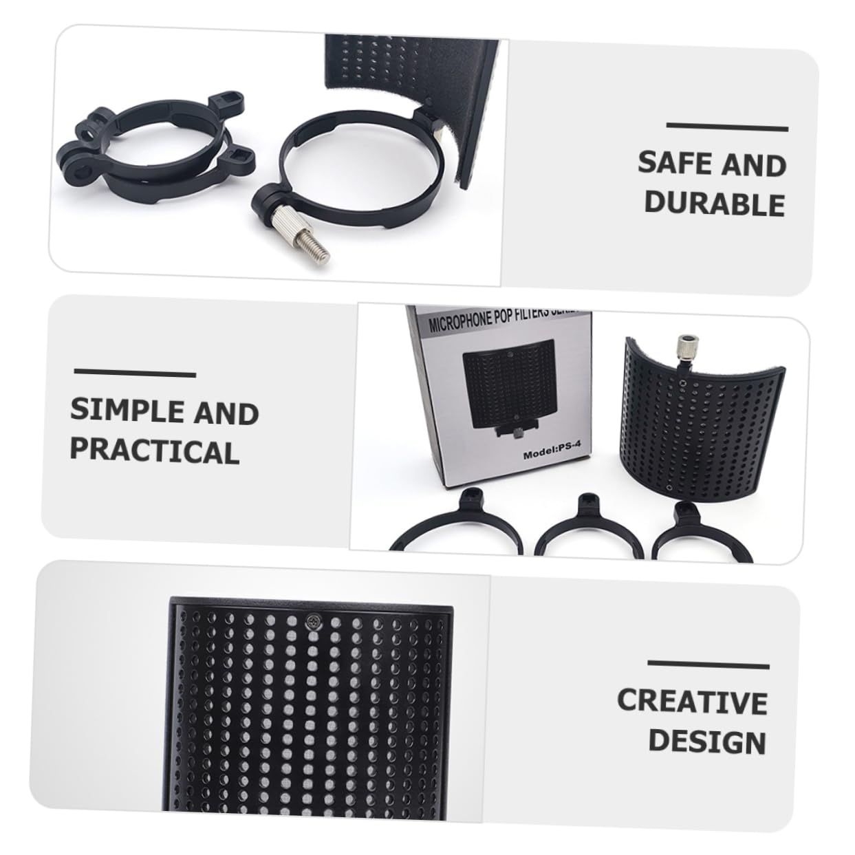 Vaguelly 3sätze U-förmiger Mikrofon Windschutz Mit Clip Effektiver Popschutz Für Mikrofone Geräuschreduzierung Und Spritzschutz Geeignet Für Desktop-studios Und Live-events