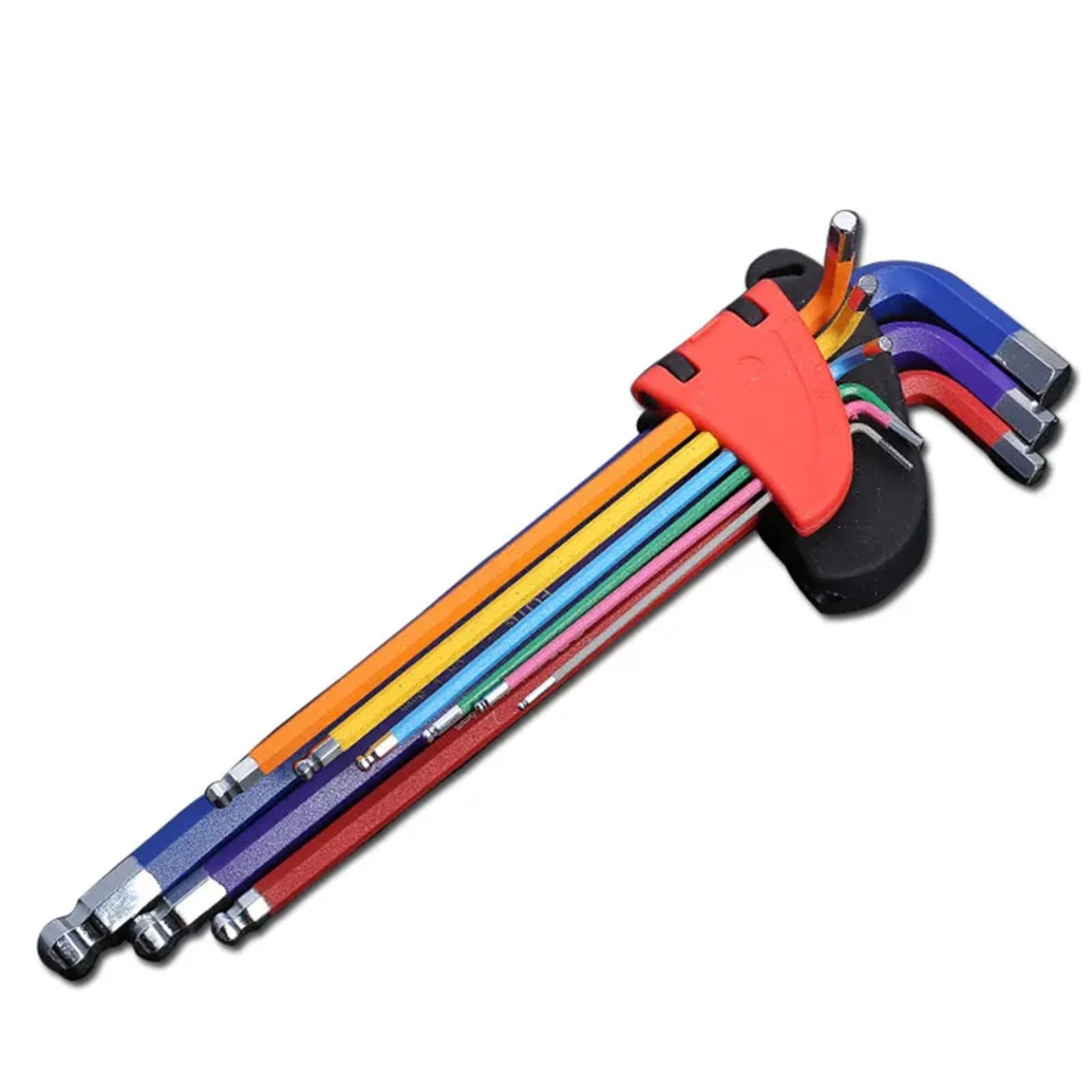 Generico set brugole Set di chiavi a scatola Torx Star Key Cacciavite Chiavi a brugola con estremità sferica Strumento L Tipo 9Pc Coppia a bussola metriche lunghe(HEX KEY SET LONG)