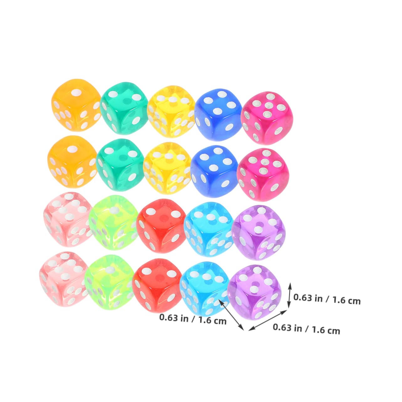 Abaodam 400 Pièces Dés Transparents Jouer aux dés Jeux de dés de des Jouet de dés Jouet de de dés Accessoires de dés de Accessoires de fête dés pour Le Acrylique