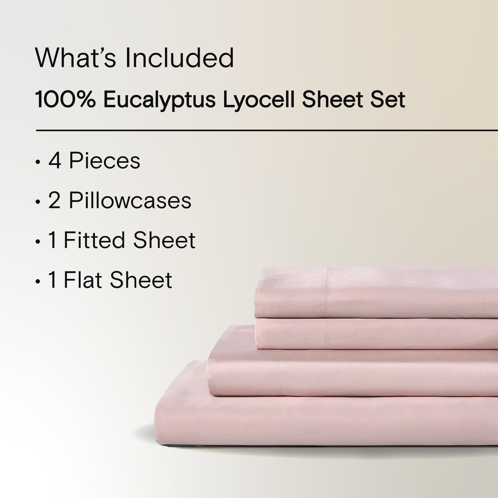 Sijo AiryWeight Tencel Sheet Set 100% Lyocell Derived from Eucalyptus Buttery Soft Architectural Digest Best Cooling Sheets Winner - 4pc - 2 Pillowcases 1 Fitted 1 Top Blush Queen product thumbnail 4