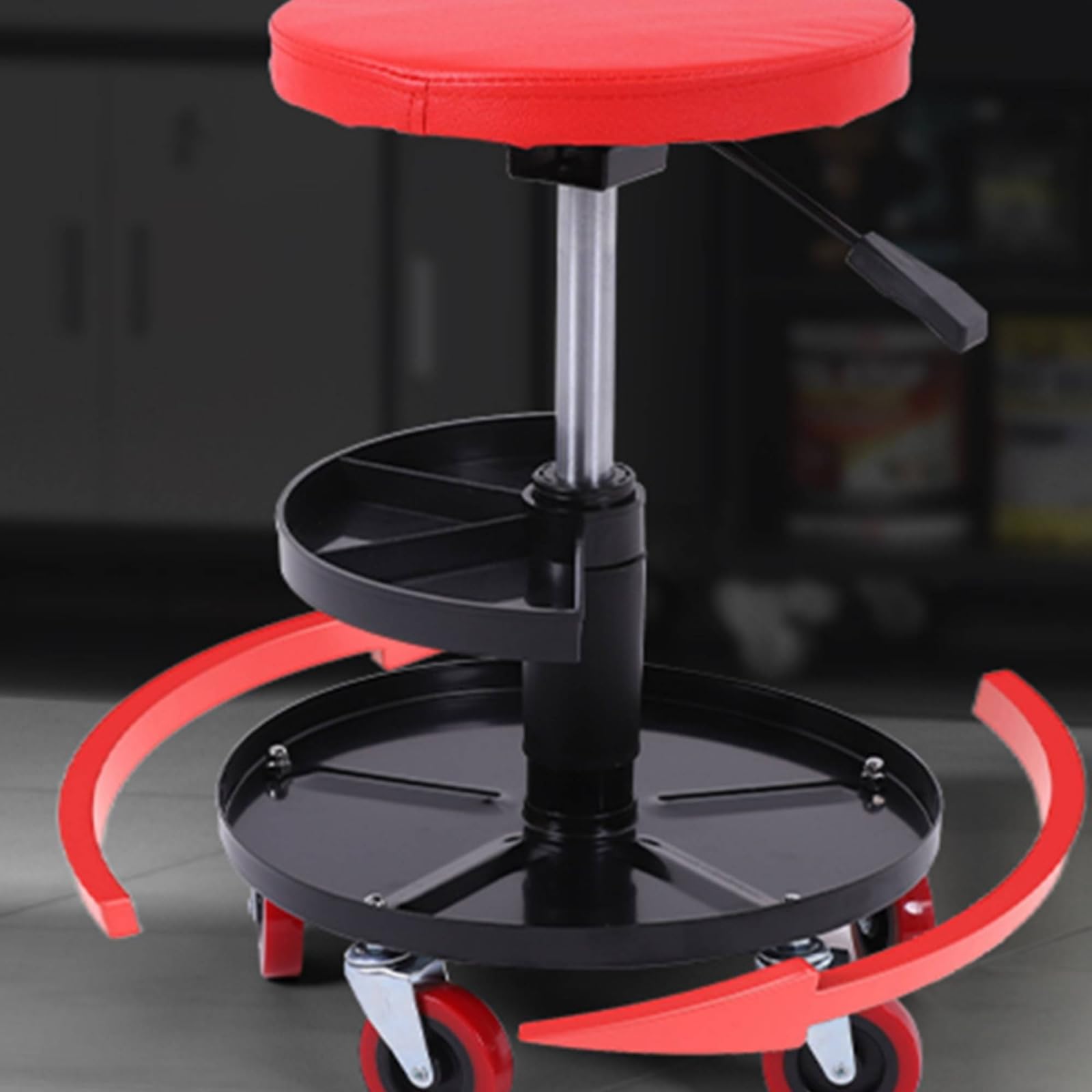 predolo Sgabello con Ruote Imbottito Sgabello con Rotelle Ergonomico Seduta per Artigiani, Hobbisti, Officina