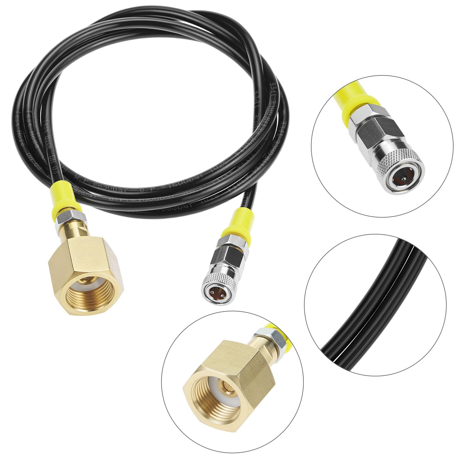 QWORK® Tuyau Haute Pression CO2 1,5 m Adaptateur, Adaptateur raccord Rapide pour cylindres CO2 W21.8-14, Compatible avec SODASTREAM Duo/Terra/Art