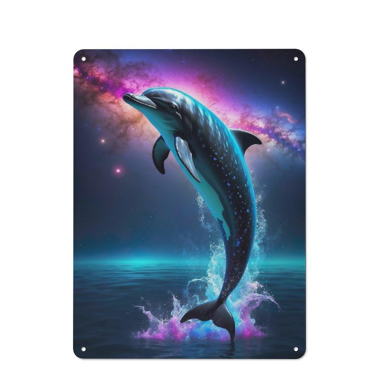 Junmoney Style-23-1 Metal Sign 40X30cm With Magical Dauphin Space For Home Bar Wall, Vintage Decor, Wall Decoration For Home Bars And Entertaining Spaces