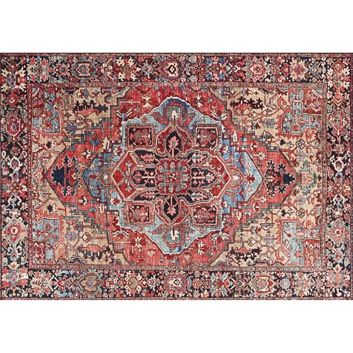 ラグマット ペルシャ絨毯 北欧風 カラー5 花柄 厚手 180*280 カーペット シンプル 軽量 滑り止め おしゃれ 玄関マット インテリア レトロ ホットカーペット 床暖房対応 洗えるラグ 抗菌 防臭 リビング