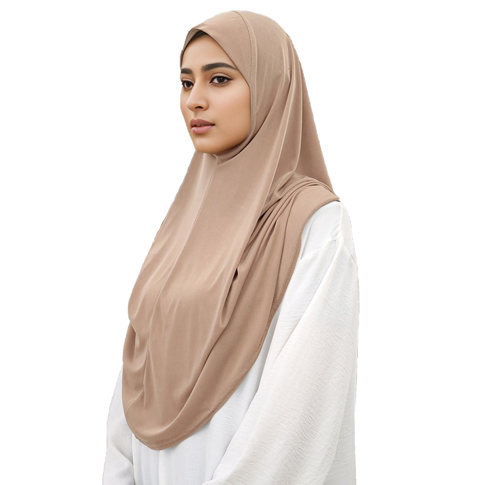 HURESON Ready To Wear Hijab For Women Instant Turban Stretch Soft Muslim Scarf For Prayer Long Hijabs Islamic Jersey Abaya