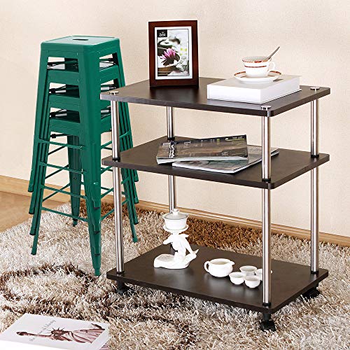 Image of Devoko Metal Bar Stools 30 inch Indoor Outdoor Stackable Barstools Modern Style Industrial Vintage Counter Bar Stools Set of 4 (30 inch, Green)