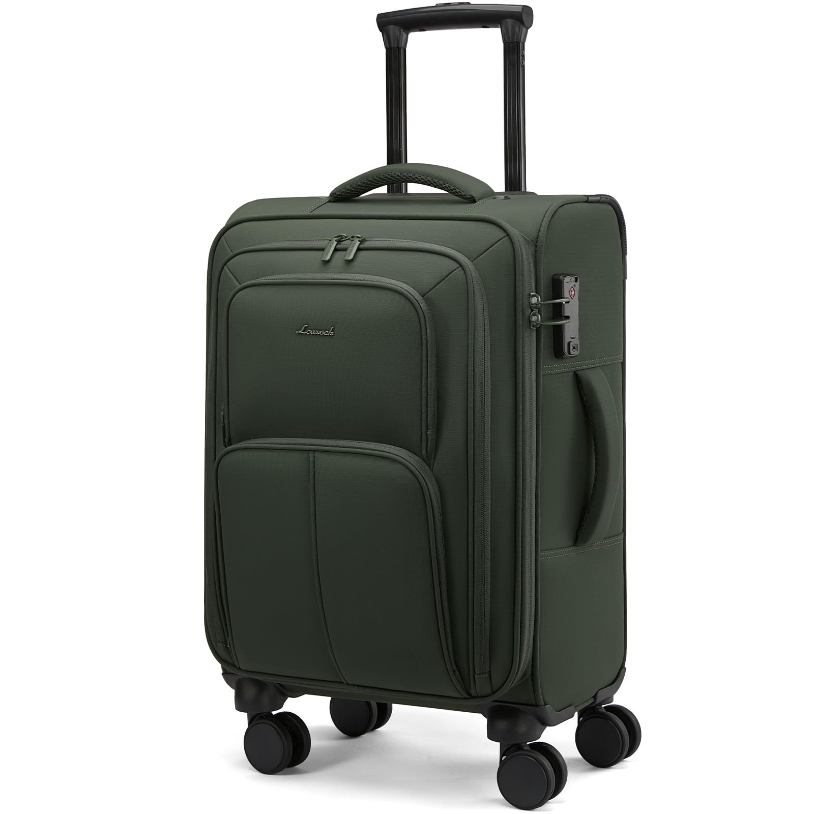 LOVEVOOK Carry On Luggage 22x14x9 Airline Approved 22 Inch Softside Suitcases with Spinner Wheels Lightweight Carry-on Suitcase with