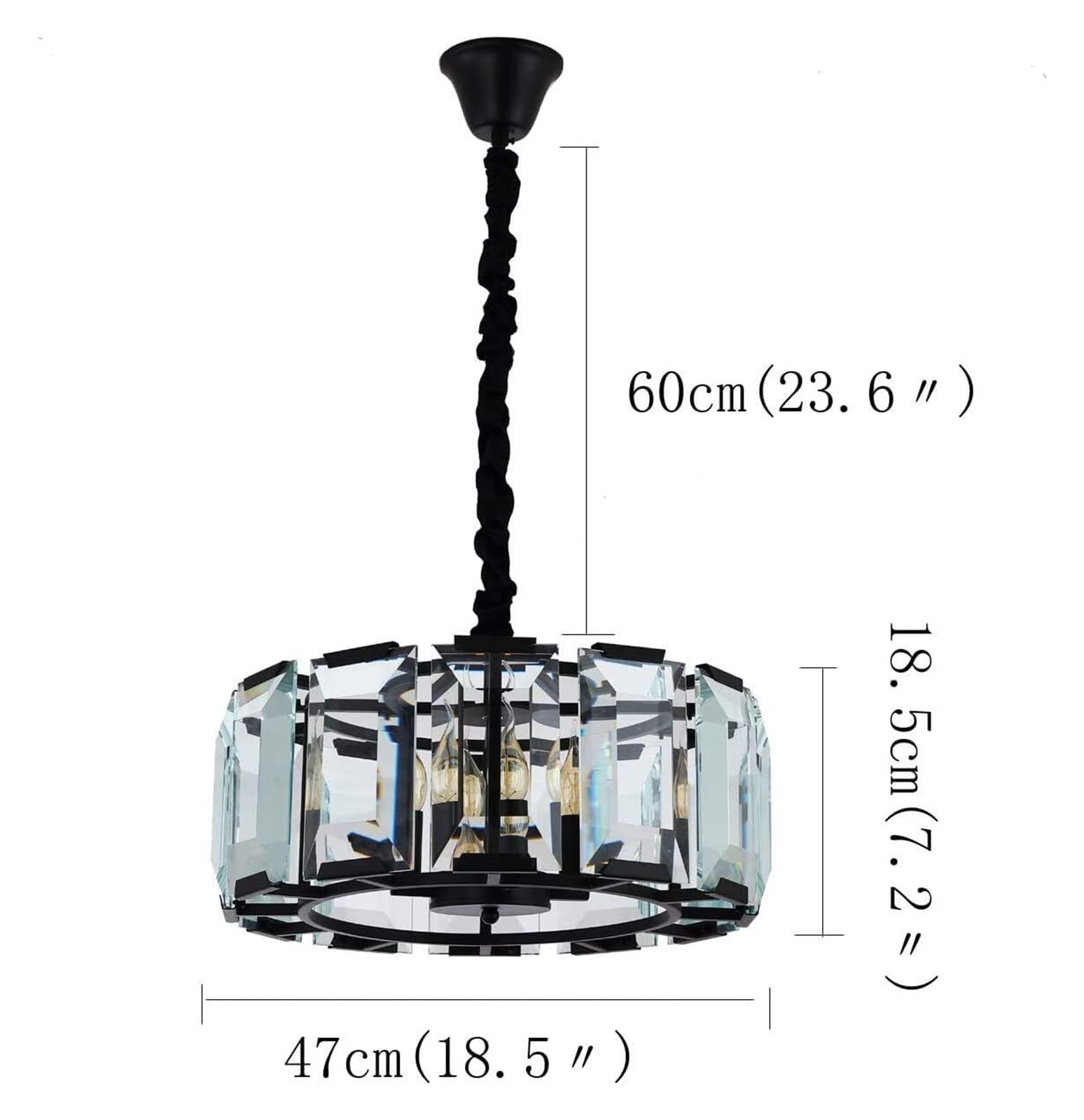 Luces colgantes de comedor de estudio de de cristal de hierro forjado de personalidad Simple de país americano,Candelabros