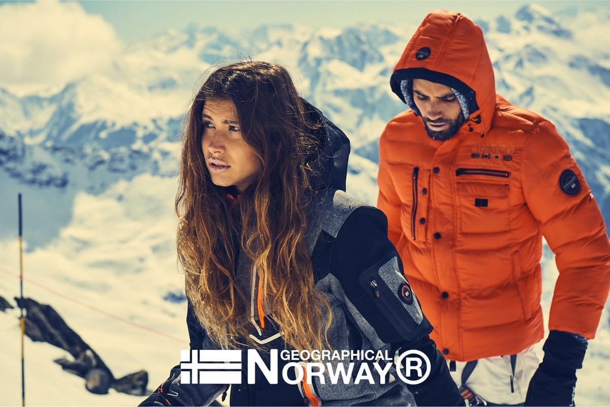 Geographical Norway Carliti Men - Giacca Uomo Imbottita Calda Autunno-Invernale - Cappotto Caldo - Giacche Antivento A Maniche Lunghe e Tasche - Abito Ideale Per Uomini
