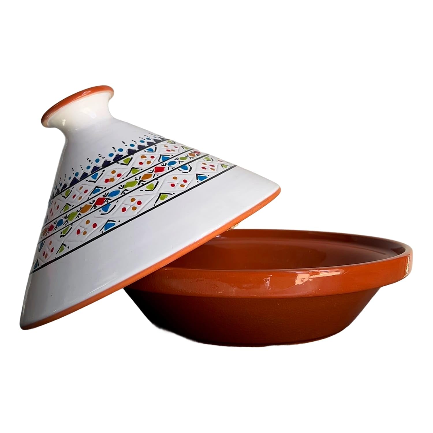 Tajine en Terre Cuite XL 32 cm – Authentique Marmite Ethnique Marocaine/Tunisienne avec E-book Gratuit 0212242001