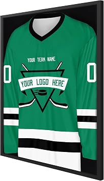 26x37 XL Shadow Box Frame, Jersey Display Case with Grade A Natural Pine Wood Acrylic Front Jersey Frame for Hockey, Soccer, Basketball, Football Uniform Shirts, Black